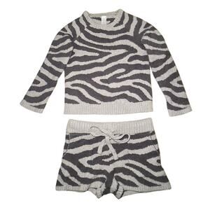 Zebra Print Pajama Set - Long Sleeve - Women's Medium